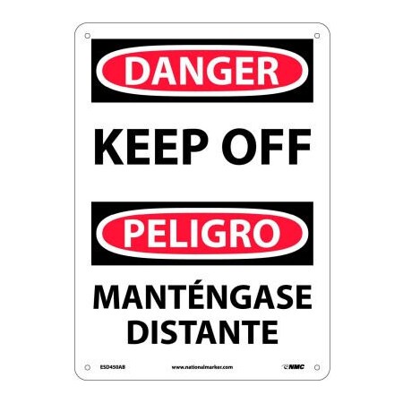 National Marker Co Bilingual Aluminum Sign - Danger Keep Off ESD450AB